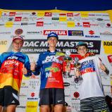 ADAC MX Masters 2019 , ADAC MX Masters Holzgerlingen, Tagessiegerehrung beim ADAC MX Junior Cup 85ccm v.l.n.r.: Valentin Kees ( Deutschland / KTM / Kosak Racing Team ), Edvards Bidzans ( Lettland / Husqvarna / MX MODULS ) und Julius Mikula ( Tschechien / 